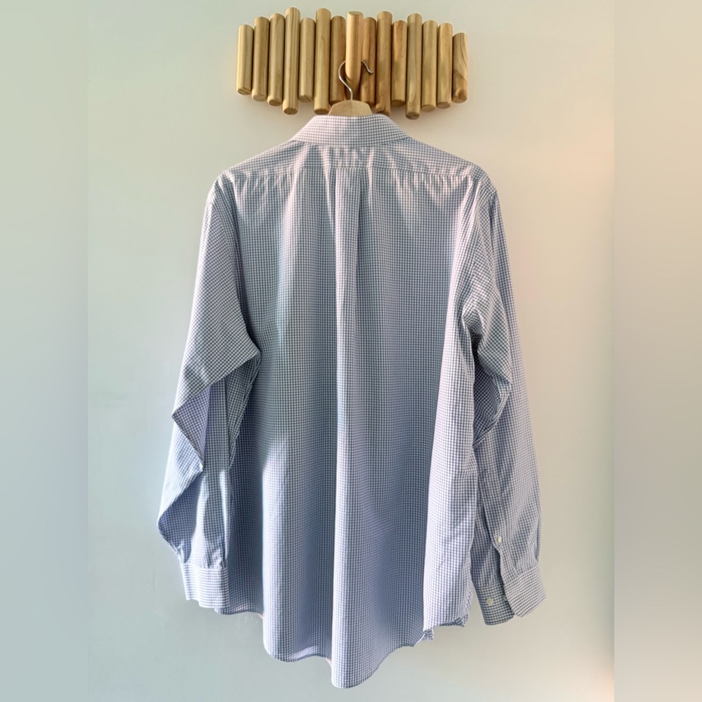 Brooks Brothers Blue Check Dress Shirt 16.5 34/35 XL 100% Cotton - Picture 4 of 4